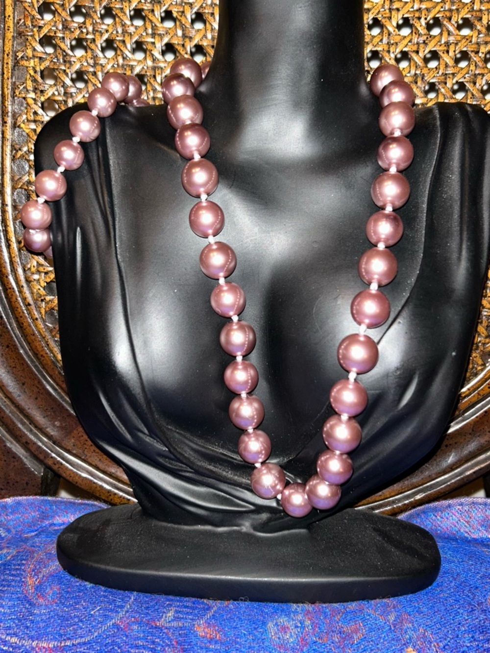 Monet Elegant mauve  Pearl Necklace and Bracelet Set